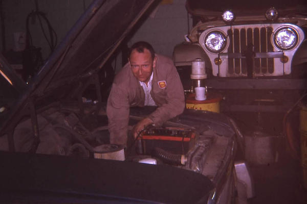 Photo of car mechanic in the 1970s