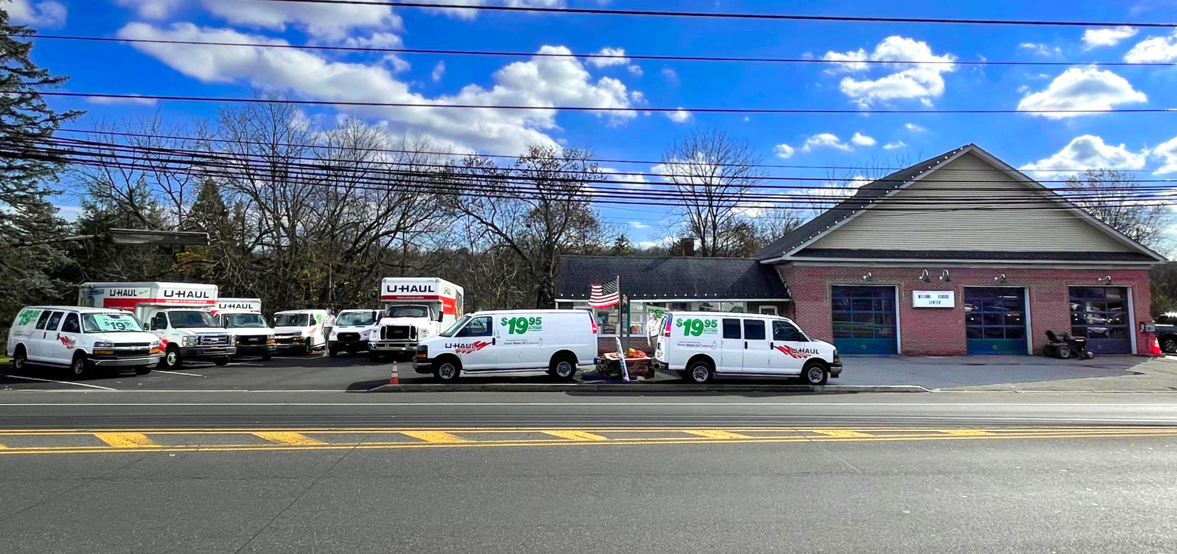 Uhaul trucks at our shop