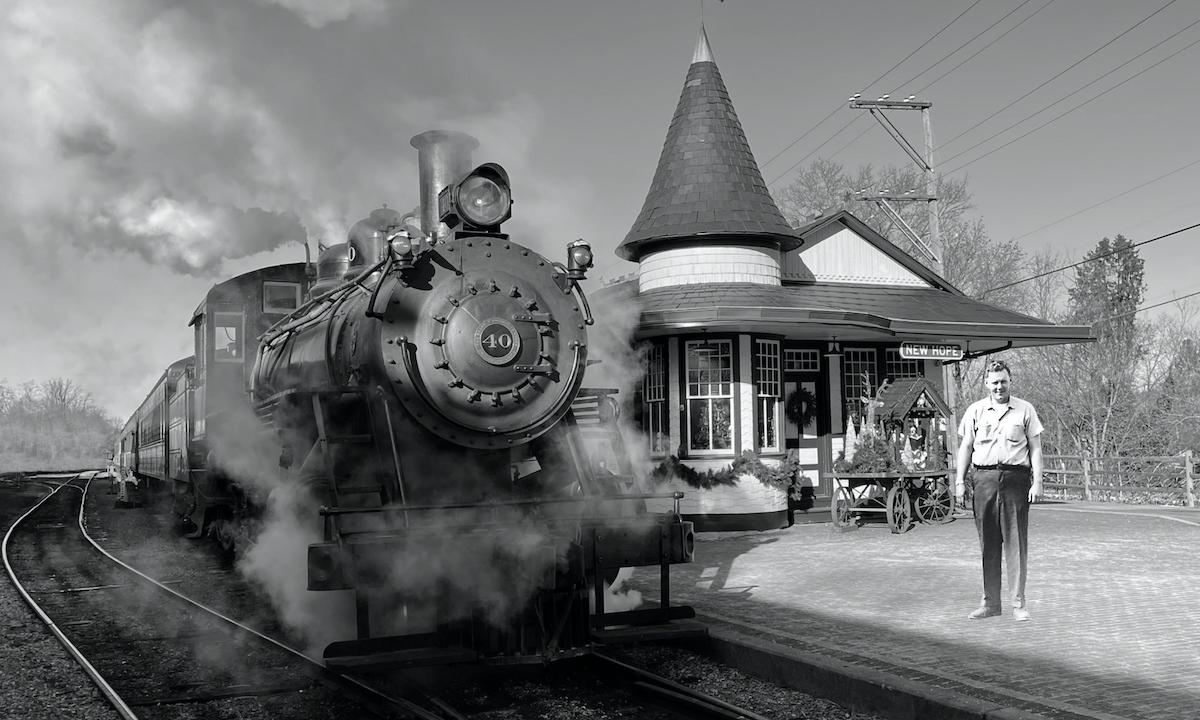 Jim Melson at New Hope Train Station