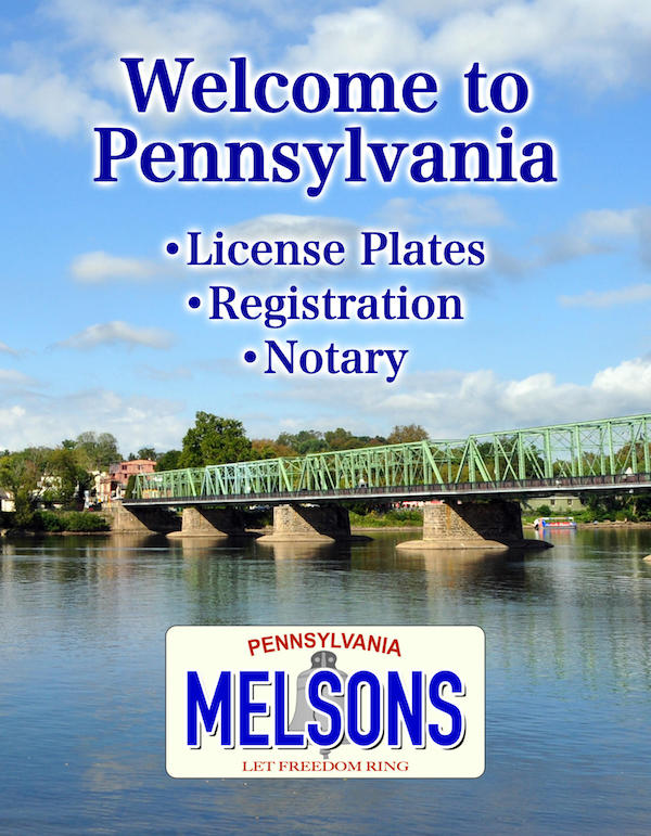 Welcome to Pennsylvania: License Plates, Registration, Notary