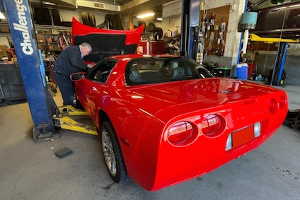 Car repair under the hood