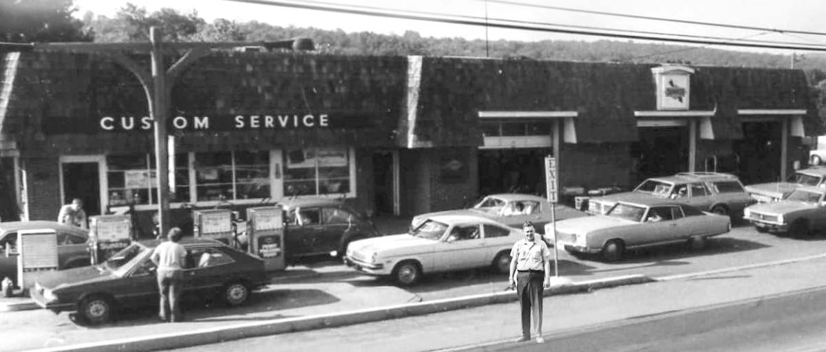 Melson's car repair shop when it was also a Sunoco station